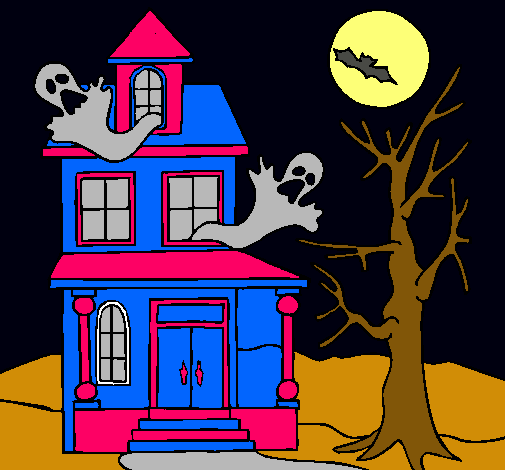 Dibujo Casa fantansma pintado por nema