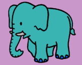 Dibujo Elefante bebe pintado por VVALE