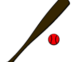 Dibujo Bate y bola de béisbol pintado por VIXORT