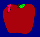 Dibujo Gusano en la fruta pintado por chipilipi