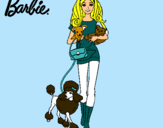 Dibujo Barbie con sus mascotas pintado por AZERET