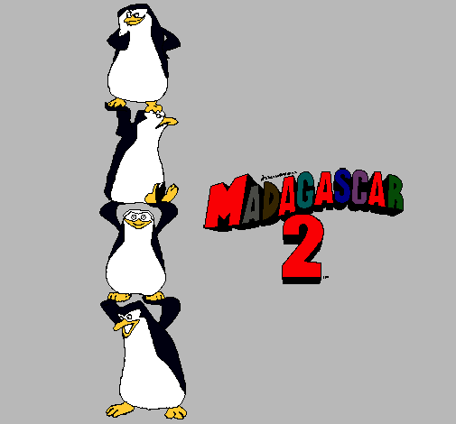 Dibujo Madagascar 2 Pingüinos pintado por bernardito