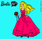 Dibujo Barbie vestida de novia pintado por Laflota