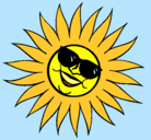 Dibujo Sol con gafas de sol pintado por luuuuuuuuuuu