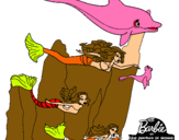 Dibujo Barbie nadando con sirenas pintado por ANGELA7