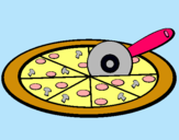 Dibujo Pizza pintado por jajajaj