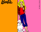 Dibujo Barbie con cazadora de cuadros pintado por celin