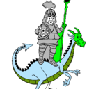 Dibujo Caballero San Jorge y el dragon pintado por UIOUIOUIO