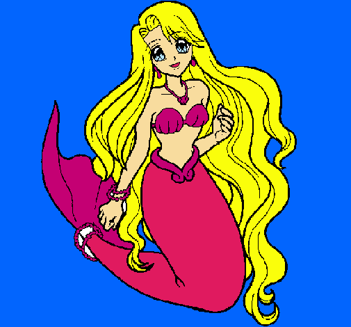 Dibujo Sirenita pintado por princesa09