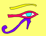 Dibujo Ojo Horus pintado por clauditah