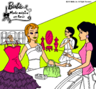 Dibujo Barbie en una tienda de ropa pintado por churrio