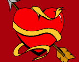 Dibujo Corazón con flecha pintado por loul