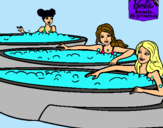 Dibujo Barbie y sus amigas en el jacuzzi pintado por Nerea98