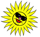 Dibujo Sol con gafas de sol pintado por quesol