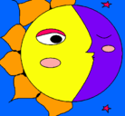 Dibujo Sol y luna 3 pintado por alzon