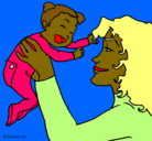 Dibujo Madre con su bebe pintado por asdfghjkv 