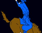 Dibujo Vaquero en caballo pintado por denis79