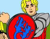 Dibujo Caballero con escudo de león pintado por caspian