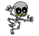 Dibujo Esqueleto contento 2 pintado por sumak