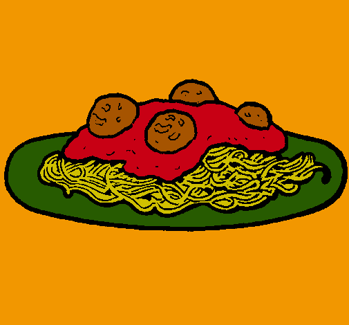 Dibujo Espaguetis con carne pintado por Danuu