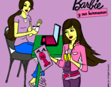 Dibujo Barbie y su hermana merendando pintado por  JAQUELINE2