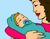 Dibujo Madre con su bebe II pintado por laura_gomez 