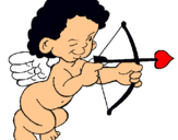 Dibujo Cupido apuntando con la flecha pintado por cupidio