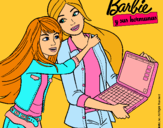 Dibujo El nuevo portátil de Barbie pintado por elena123