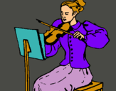 Dibujo Dama violinista pintado por lusiita