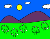 Dibujo Montañas 4 pintado por pacman
