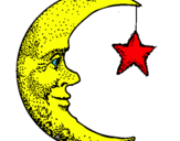 Dibujo Luna y estrella pintado por lopilopilolo