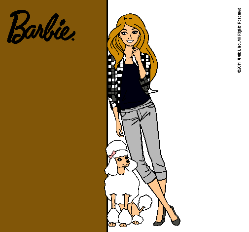 Barbie con cazadora de cuadros