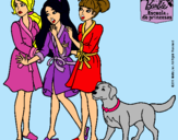 Dibujo Barbie y sus amigas en bata pintado por Amadix