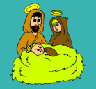 Dibujo Natividad pintado por felicidades