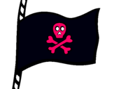 Dibujo Bandera pirata pintado por jannet