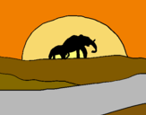 Dibujo Elefante en el amanecer pintado por beatriz7
