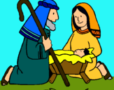 Dibujo Adoran al niño Jesús pintado por yeisser