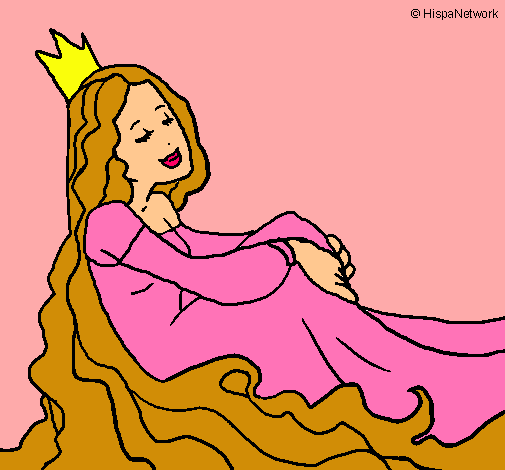 Dibujo Princesa relajada pintado por july03