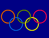 Dibujo Anillas de los juegos olimpícos pintado por aros