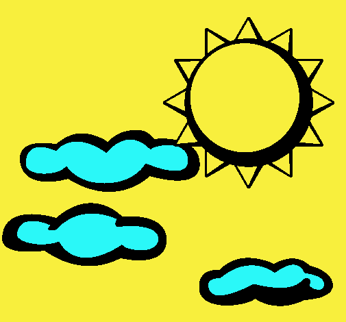 Dibujo Sol y nubes 2 pintado por JCRR