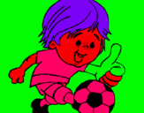 Dibujo Chico jugando a fútbol pintado por 1234536