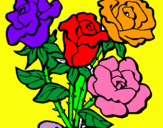 Dibujo Ramo de rosas pintado por Rosas