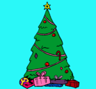Dibujo Abeto con adornos navideños pintado por gemmalasa