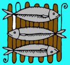 Dibujo Pescado a la brasa pintado por gianella