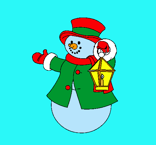 Dibujo Muñeco de nieve III pintado por cahetes-10