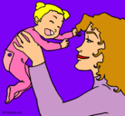 Dibujo Madre con su bebe pintado por LAMAMAMASFEA
