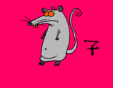 Dibujo Rata pintado por curet