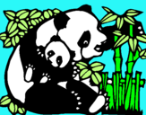 Dibujo Mama panda pintado por alba2