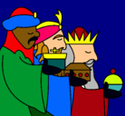 Dibujo Los Reyes Magos 3 pintado por palabra