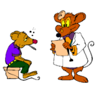 Dibujo Doctor y paciente ratón pintado por maralbert
